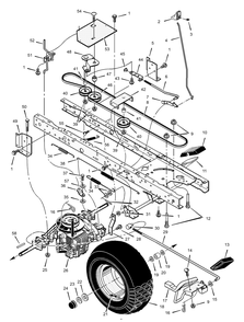 Drive Assembly Diagram and Parts List for 425605X683A 2001 Briggs and Stratton Lawn Tractor